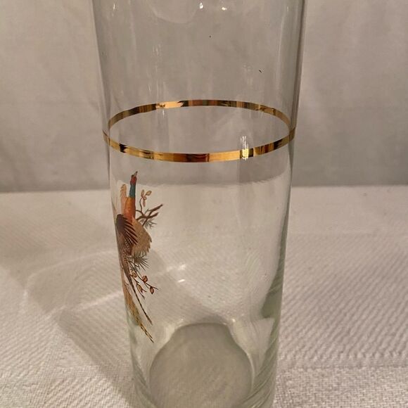 Vintage Hazel Atlas Martini Cocktail Pitcher Pheasant Bird Barware MCM Barware - Picture 3 of 9